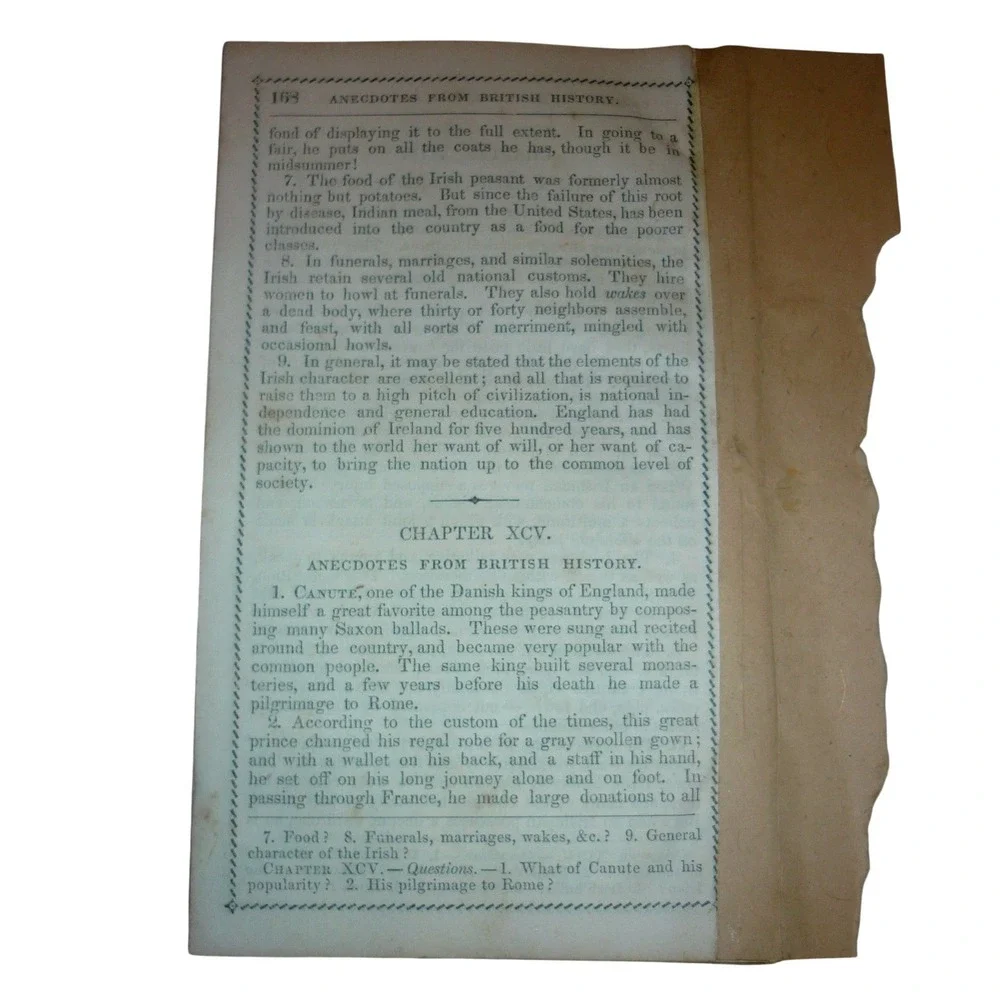 Antique‎ 19thC Roman Saxon Norman Conquest Primer Woodcut Booklet Art Print 6x9